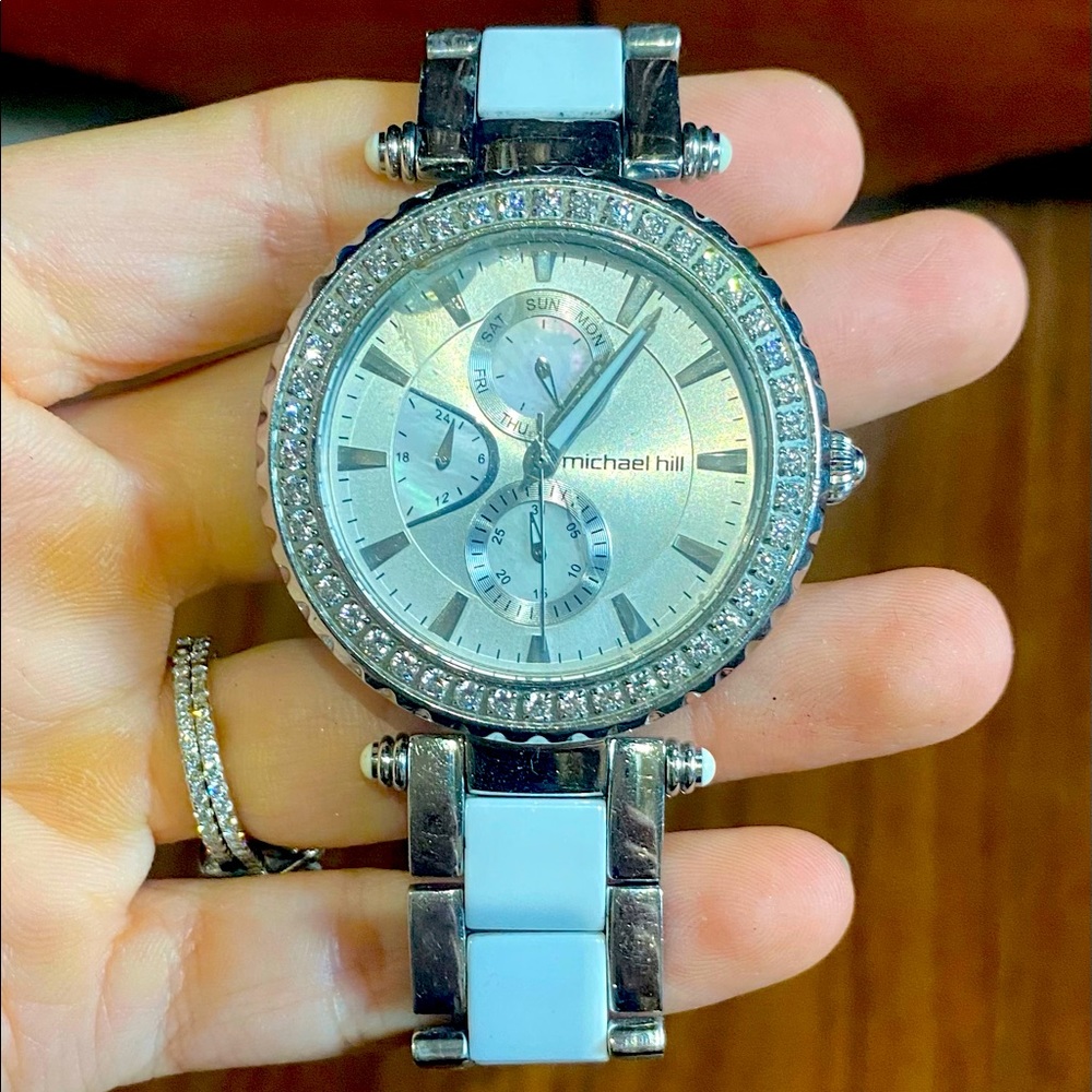 Exquisite Michael Hill silver/ceramic ladies watch